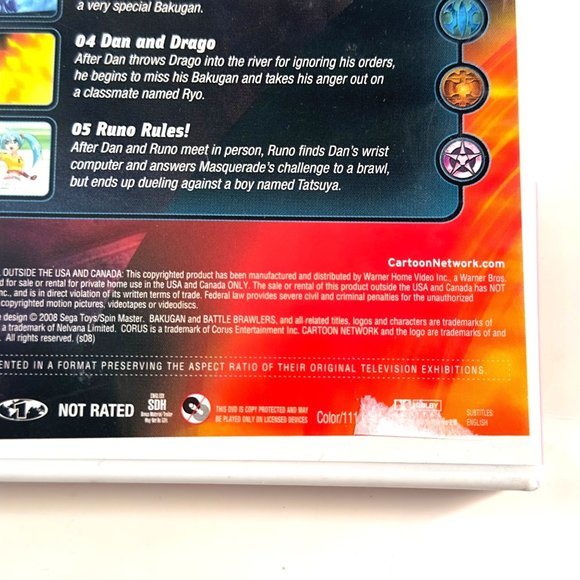 Bakugan Volume 1 DVD Battle Brawlers Cartoon Network 5 Episodes - Picture 7 of 10